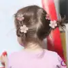 9lu Pembe Tavşanlı Kız Bebek Pens Toka Seti - Fiyonk Kurdele İncili Çiçekli Kız Çocuk Saç Tokası