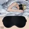 Ayarlanabilir Kayışlı %100 Dut İpek Uyku Maskesi Siyah - Yan Yatanlar için Rahat Uyku Göz Band