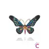 Butterfly Tasarım Renkli Rhinestone Taşlı Kadın Kelebekli Broş - Hediyelik Elbise Ceket Yaka İğnesi