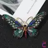 Butterfly Tasarım Renkli Rhinestone Taşlı Kadın Kelebekli Broş - Hediyelik Elbise Ceket Yaka İğnesi