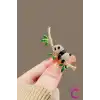 Dal Üstünde Sevimli Panda Tasarım Kristal Taşlı Broş - Hediyelik Kadın Ceket Yaka İğnesi Broşu