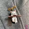 Karikatür Kedi Tasarım Broş - Arkadaşa Sevgiliye Hediyelik Çanta Elbise Ceket Yaka İğnesi Broşu