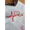 Kırmızı Kalp Atışı Steteskop Doktor Broş Hediyelik Zirkon Taşlı Sağlıkçı Hemşire Yaka İğnesi Broşu