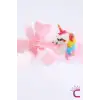 Kız Çocuk Sevimli Fiyonklu Unicorn Taç Pembe - Kurdele Çocuk Taç Saç Bandı Toka Prenses Tacı