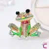 Kurbağa Tasarım Taşlı Kadın Broş - Sevimli Hediyelik Aksesuar Çanta Ceket Elbise Yaka İğnesi Broş