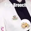 Kurbağa Tasarım Taşlı Kadın Broş - Sevimli Hediyelik Aksesuar Çanta Ceket Elbise Yaka İğnesi Broş