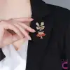 Lady Rabbit Özel Tasarım Taşlı Kadın Broş - Hediyelik Sevgiliye Kız Arkadaşa Eşe Ceket Yaka İğnesi