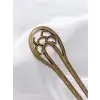 Oymalı Boho Tarz Metal Topuz Tokası 16cm - Antik Vintage Model Çubuk Saç Topuz Çubuğu