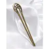 Oymalı Boho Tarz Metal Topuz Tokası 16cm - Antik Vintage Model Çubuk Saç Topuz Çubuğu