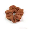 Pamuklu Yumuşak Kumaş Kadın Büyük Scrunchie Toka Açık Kahve - Rahat Simit Lastik Saç Tokası