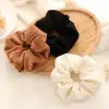 Pamuklu Yumuşak Kumaş Kadın Büyük Scrunchie Toka Krem - Rahat Simit Lastik Saç Tokası