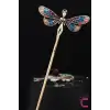 Peri Butterfly Tasarım Rhine-Stone Taşlı Metal Topuz Tokası 17cm - Kadın Çubuk Toka Saç Topuz Çubuğu