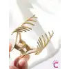 Sade Şık Klasik Model Gold Metal Kadın Mandal Toka 11.5cm- Hediyelik Zarif Mandallı Saç Topuz Tokası