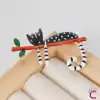 Sevimli Siyah Kedi Broş - Unisex Kedili Hediyelik Aksesuar Çanta Şapka Elbise Ceket Yaka İğnesi