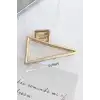 Üçgen Model Kadın Gold Metal Mandal Toka - Orta Boy Sıkı Toplayan Lüks Mandal Saç Tokası