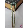 Mavi Taşlı İşlemeli Vintage Gold Metal Topuz Tokası 12.5cm - Kadın Saç Topuz Tokası Çubuk Toka