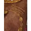 Vintage Geometrik Desenli Antik Gold Bel Zinciri Kolyesi - Ayarlanabilir Pantolon Etek Vücut Kemeri
