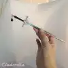 Yapay Elmaslı Kılıç Tasarım Metal Topuz Saç Tokası 20cm - Yeni Trend Boho Gotik Tarz Çubuk Toka