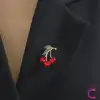 Zarif Kiraz Tasarım Kadın Broş - Hediyelik Çiçek Aksesuar Elbise Çanta Ceket Yaka İğnesi Broş Rozeti
