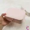 Zarif Takı Mücevher Saklama Kutusu 16x12cm Deri Pembe - Bölmeli Küpe Yüzük Kolye Kutusu Organizer