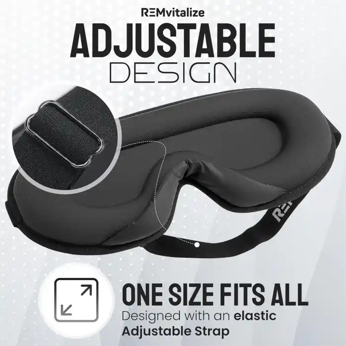 %100 Işık Engelleyen 3d Face Design Uyku Maskesi Siyah - Ayarlı Dolgulu Nefes Alabilen Göz Bandı