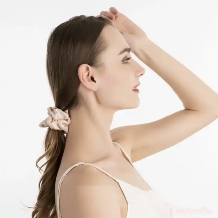 %100 Saf İpek Kadın Scrunchie Saç Tokası 3.5cm - Yumuşak Rahat Uyku için Simit Lastikli Toka Model-7