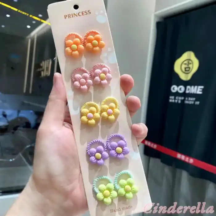 10Lu Çiçekli Bebek ve Çocuk Lastik Toka Seti Model-3