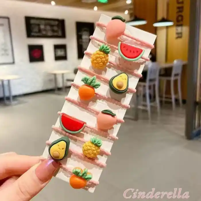 10Lu Meyve Figürlü Çocuk Lastik Toka Seti Model-2