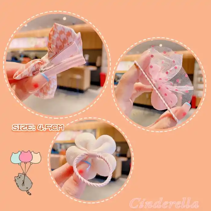 10Lu Pembe Tonlu İncili Yumuşak Dokulu Çocuk Lastik Toka Seti Model-6