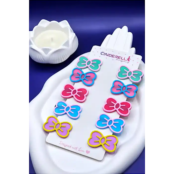 10lu Renkli Kelebek Tasarım Kız Çocuk Pens Toka Seti - Sevimli Kelebekli Bebek Saç Tokası