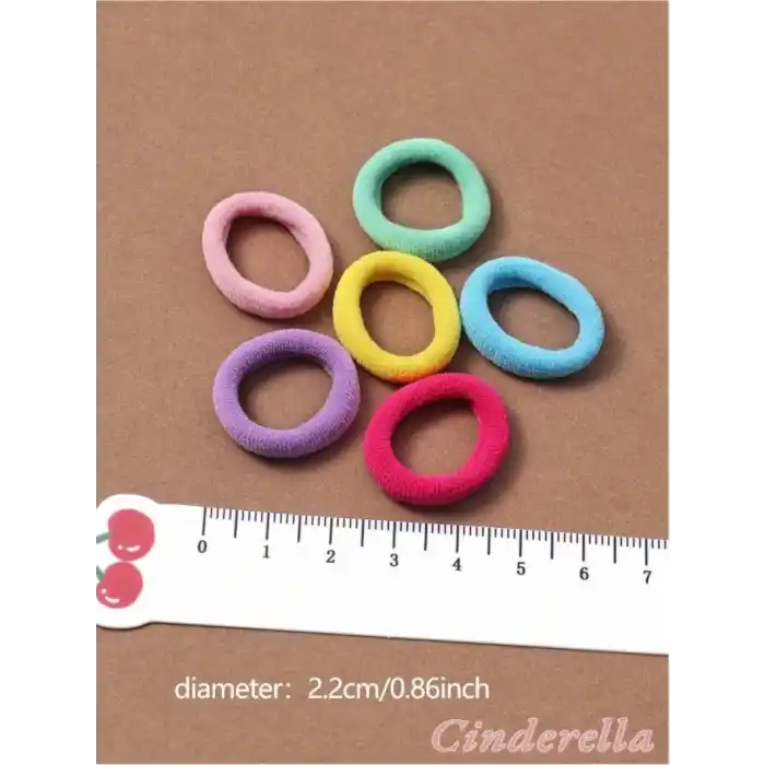100lü Soft Renkli Çantalı Minik Elastik Lastik Toka Seti - Kadın Çocuk Yumuşak Saç Tokası Model-3