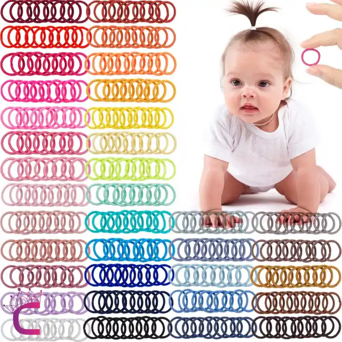 100lü Yumuşak Acıtmaz Bebek Renkli Lastik Toka Seti - Dayanıklı Kız Çocuk Lastikli Saç Tokası