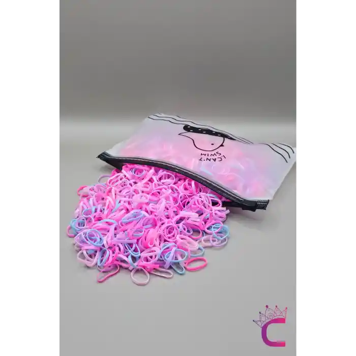 1000li Soft Mat Renkli Kalın Küçük Kız Çocuk Lastik Toka Seti - Elastik Dayanıklı Saç Örgü Lastiği