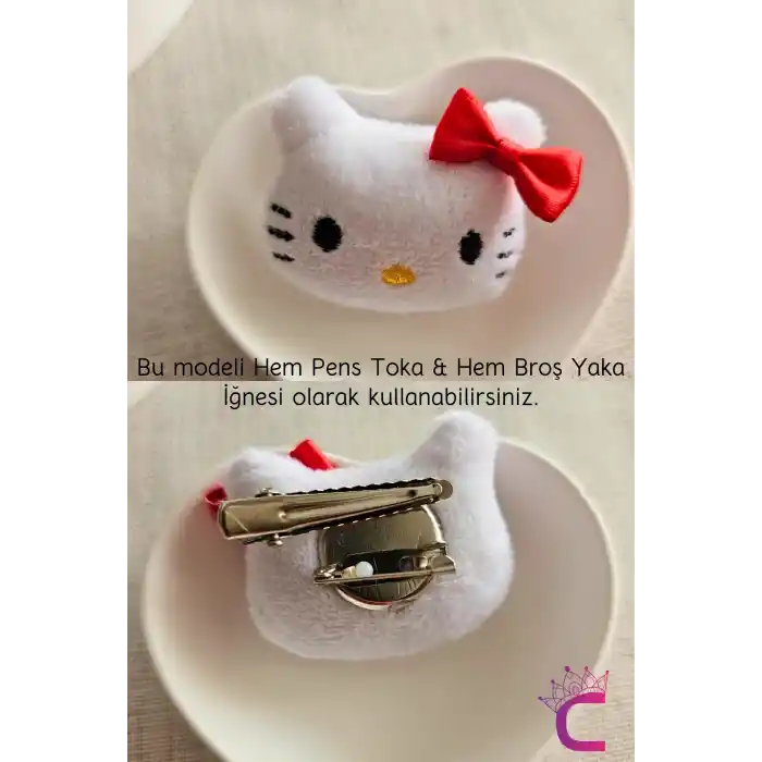 11li Hediyelik Kutulu Hello Kitty Toka Seti Kırmızı- Kız Çocuk Bebek Saç Tokası Doğum Günü Hediyesi