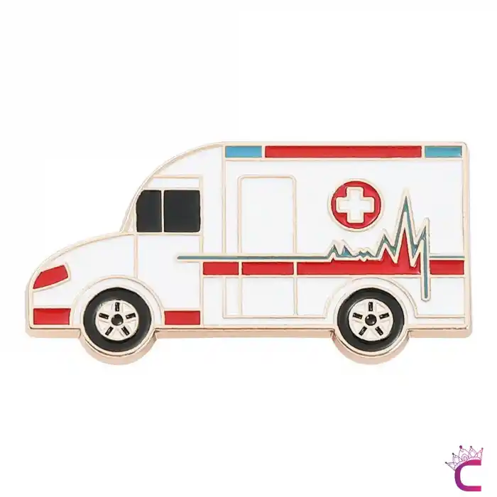 112 Ambulans Pin Broş - Sağlıkçı Hemşire Doktor Kıyafet Elbise Ceket Yaka İğnesi Rozeti Meslek Broşu
