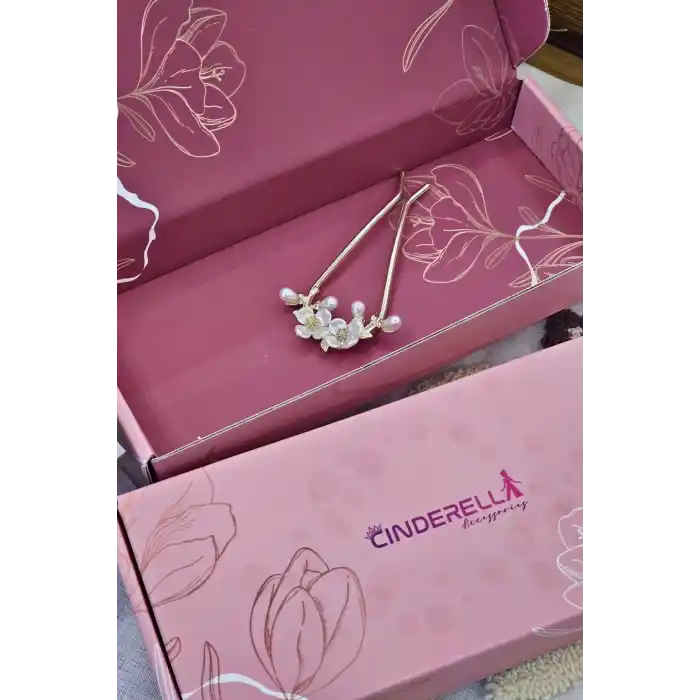 14 Şubat Sevgililer Günü Özel Hediyelik Kamelya Çiçeği Topuz Tokası - Sevgiliye Doğum Günü Hediyesi