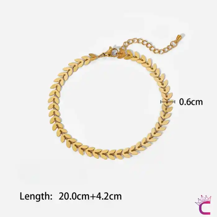 18k Altın Kaplama Paslanmaz Çelik İtalyan Zincir Kadın Halhal Gold - Plaj Deniz Takısı Bileklik