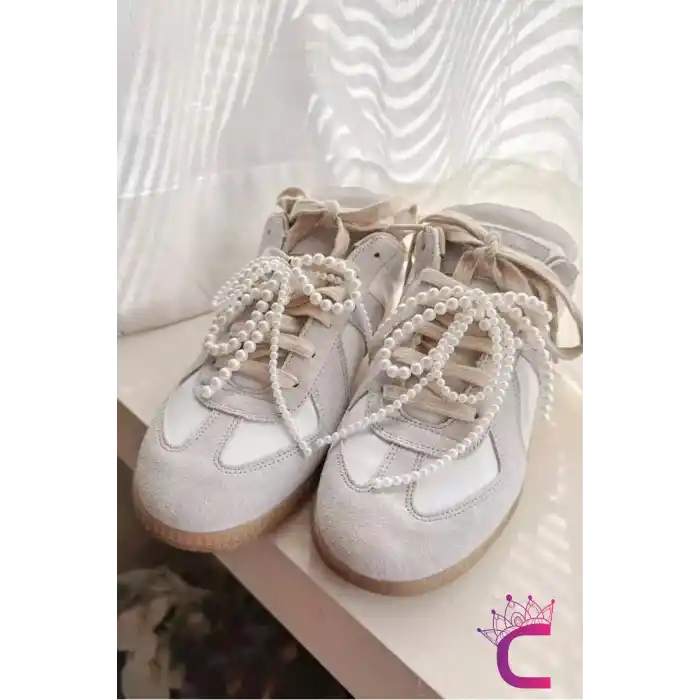 2 adet Çıkarılabilir İncili Fiyonklu Ayakkabı Bağcık Tokası - Charms Aplike Bot Spor Ayakkabı Süsü