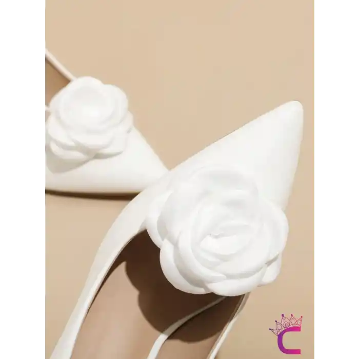 2li Beyaz Gül Çiçekli Çıkarılabilir Klipsli Ayakkabı Süsü - Zarif Yaka Süsü Ayakkabı Charmı Tokası