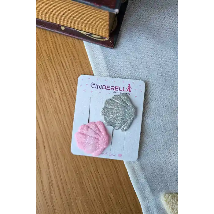 2li Deniz Kabuğu Model Saçsız Bebek Tokası - Az Saçlı Kız Bebek Toka Seti Çıtçıtlı Yenidoğan Tokası