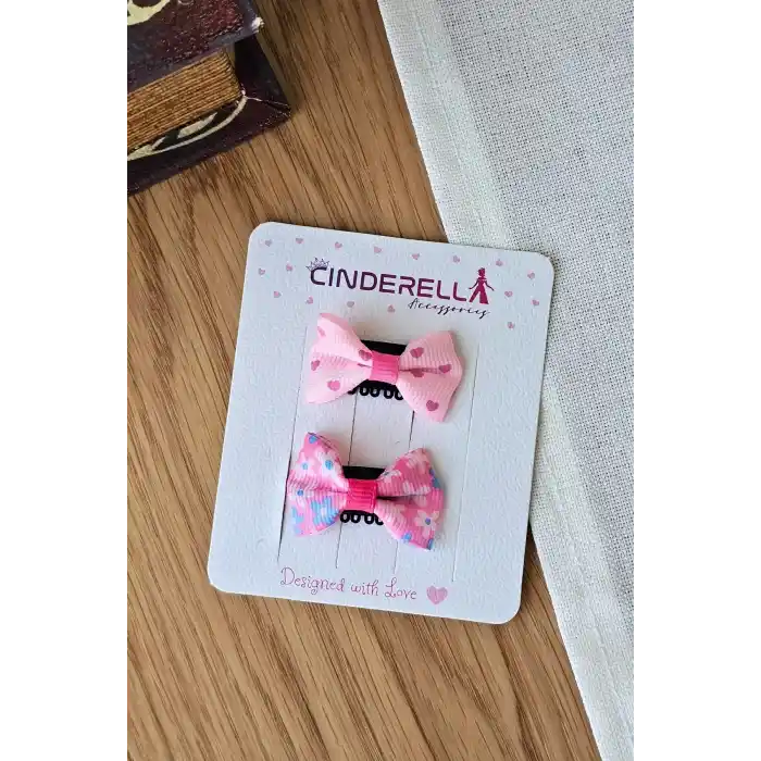 2li Fiyonklu Yumuşak Saçsız Bebek Tokası - Az Saçlı Kız Bebek Toka Seti Çıtçıtlı Yenidoğan Tokası