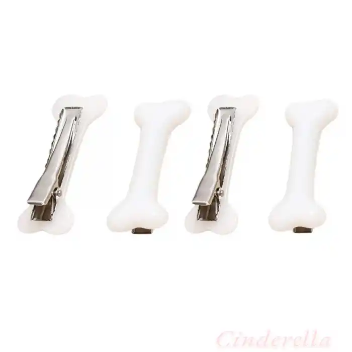 2li Kemik Şeklinde Sevimli Pens Çocuk Saç Tokası Siyah - Parti Doğum Günü Eğlenceli Klips Toka