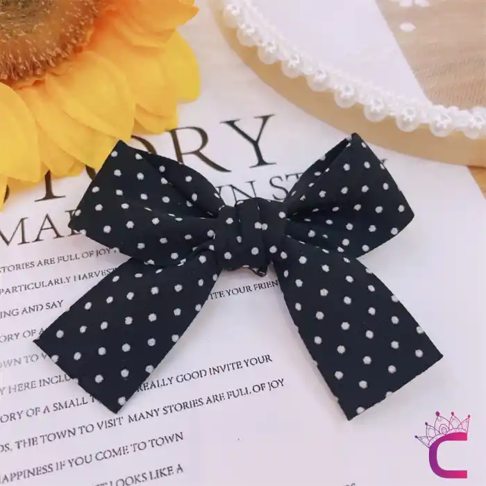 2li Kız Çocuk Fiyonk Toka Seti Siyah Soft Renkli - Fiyonklu Kurdele Klips Pens Bebek Saç Tokası