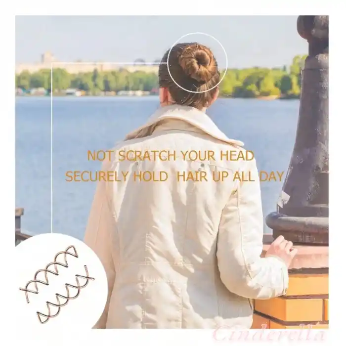 2li Mucizevi Spin Topuz Tokası Siyah - Gizli Saç Aksesuarı Topuz Tokası