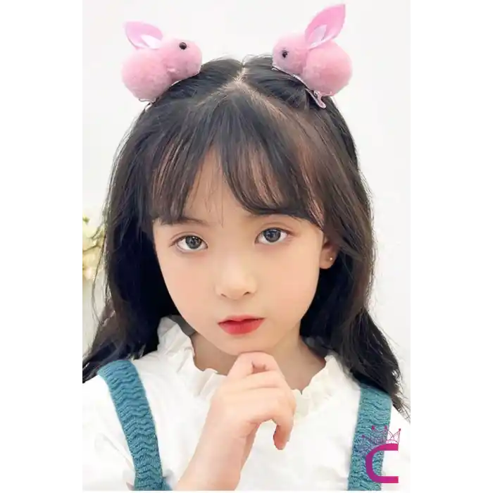 2li Pembe Tavşanlı Yumuşak Astarlı Klips Toka Seti - Kız Bebek Çocuk Klipsli Pens Saç Tokası