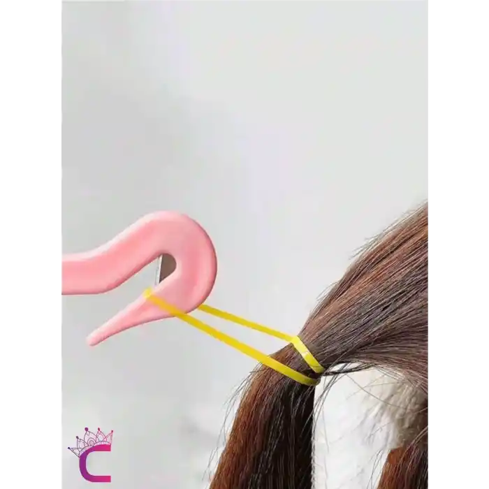2li Saç Örgü Lastiği Kesici Pembe Mor Renkli - Zarar Vermeyen Lastikli Saç Tokası Kesme Aparatı