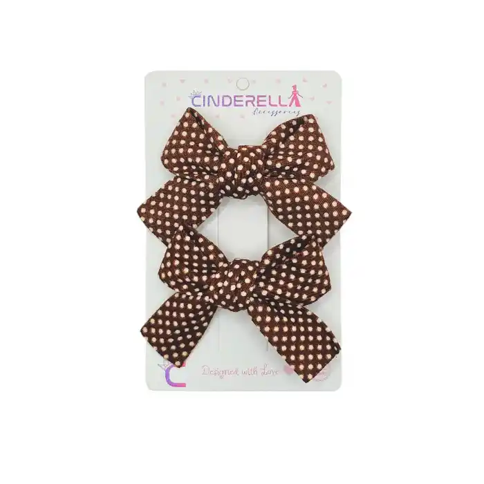 2li Soft Bej Kahve Tonlu Kız Çocuk Fiyonk Toka Seti - Tarz Fiyonklu Kurdele Pens Bebek Saç Tokası