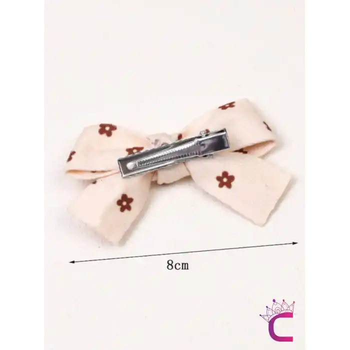 2li Soft Bej Kahve Tonlu Kız Çocuk Fiyonk Toka Seti - Tarz Fiyonklu Kurdele Pens Bebek Saç Tokası