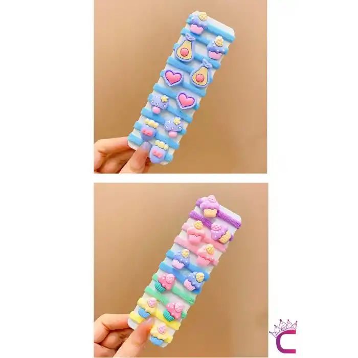 20li Çantalı Yumuşak Acıtmaz Kız Bebek Havlu Lastik Toka Seti - Renkli Çocuk Lastikli Saç Tokası