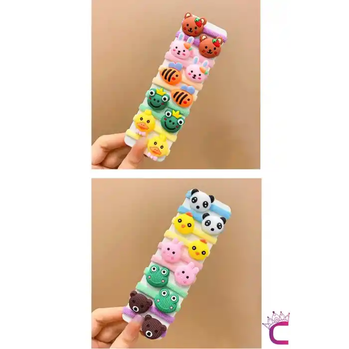 20li Çantalı Yumuşak Acıtmaz Kız Bebek Havlu Lastik Toka Seti - Renkli Çocuk Lastikli Saç Tokası